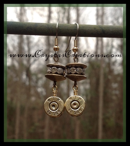 Chic Brass Bullet Earring w/Bling