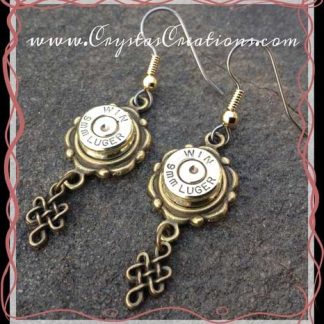 Chic Fancy Bullet Earrings w/Celtic Knot Charm