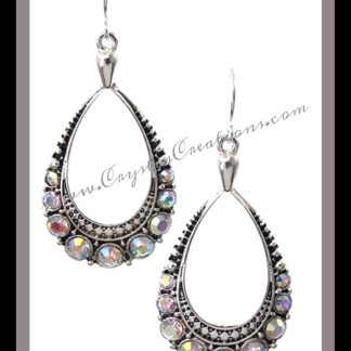 Clear Rhinestone Teardrop Earrings SP