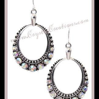 Clear Rhinestone Oval Earrings SP