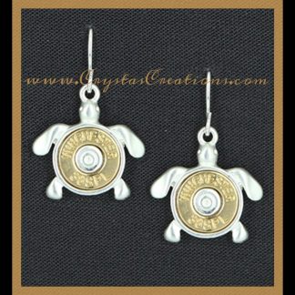 Turtle Earrings w/Faux Bullet SP/GP