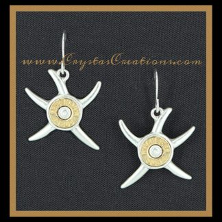 Starfish Earrings w/Faux Bullet SP/GP
