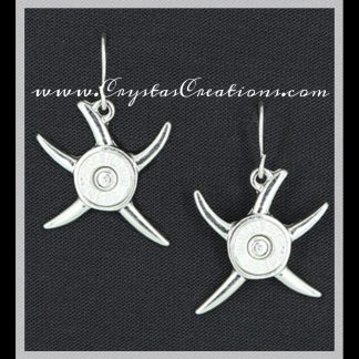 Starfish Earrings w/Faux Bullet SP