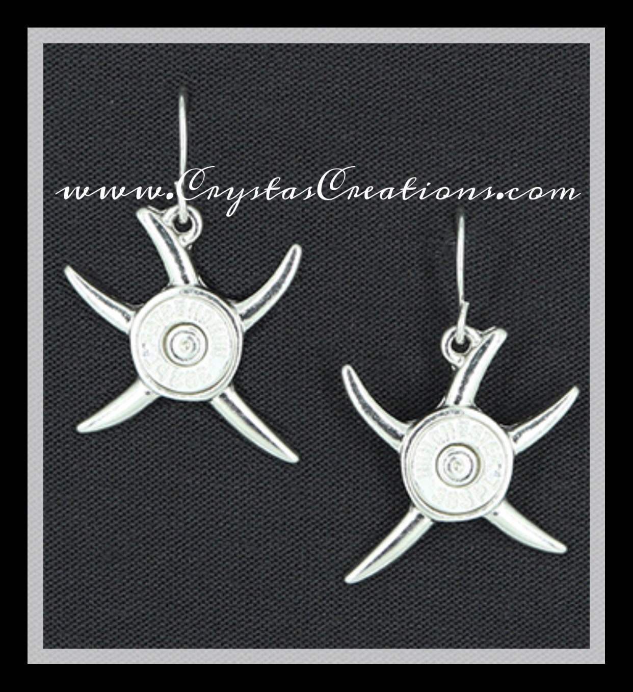 Starfish Earrings w/Faux Bullet SP