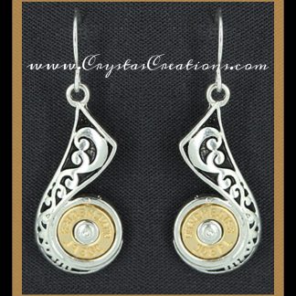 WIN 38SPL Faux Bullet Earrings SP/GP Swirl