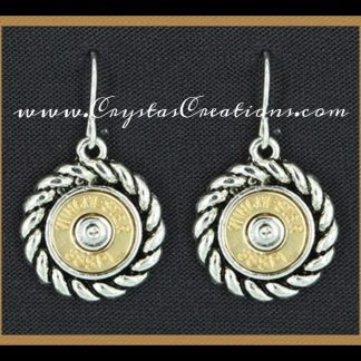 WIN 38SPL Faux Bullet Earrings Circle SP/GP
