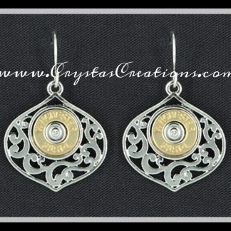 WIN 38SPL Faux Filigree Bullet Earrings SP/GP