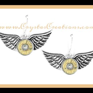 WIN 38SPL Faux Bullet Earrings w/Wings SP/GP
