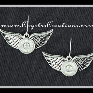 WIN 38SPL Faux Bullet Earrings w/Wings SP