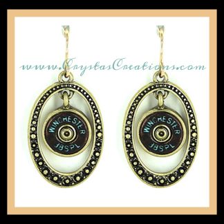 WIN 38SPL Oval Faux Bullet Earrings w/Patina