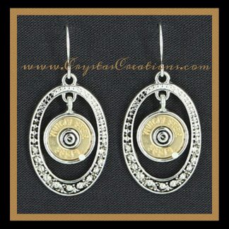 WIN 38SPL Oval Faux Bullet Earrings SP/GP