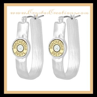 WIN 38SPL Faux Bullet Hoop Earrings SP/GP