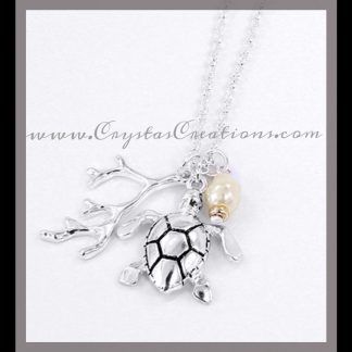 Coral Reef Turtle Charm Necklace