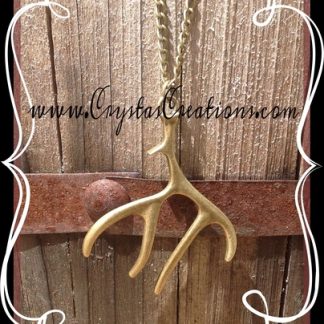 Five Point Deer Antler Necklace GP