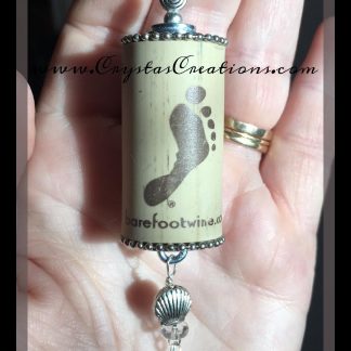 Barefoot Wine Cork Key Chain w/Charms