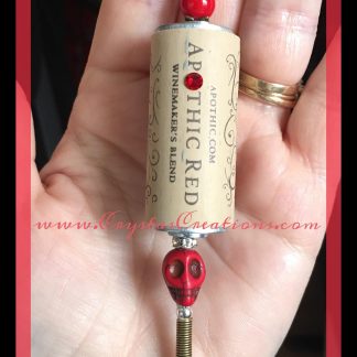 Apothic Red w/Skull Wine Cork Key Chain