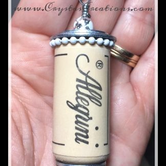 Allegrini Wine Cork Key Chain w/Vintage Buttons