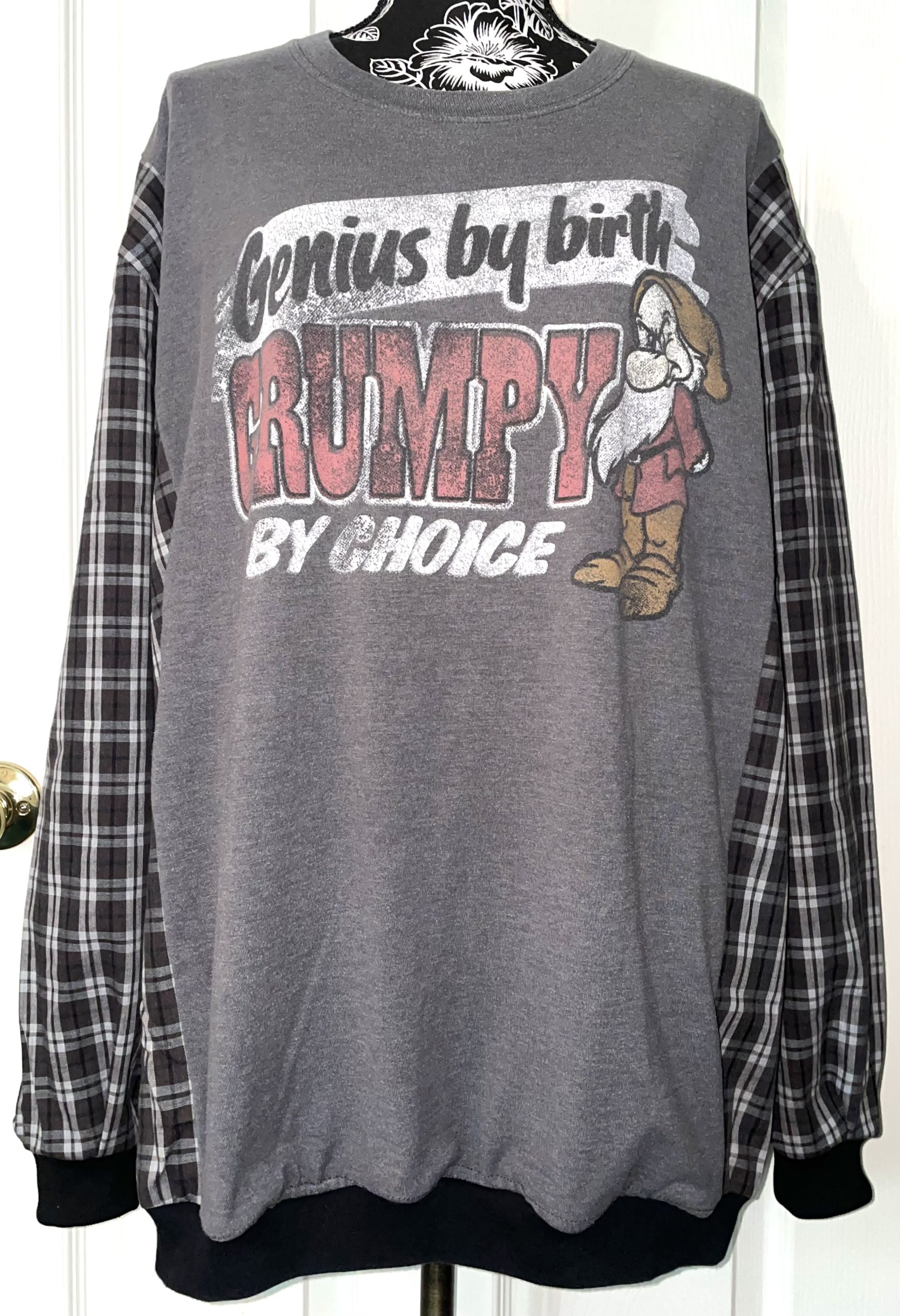 Genius by Birth, Grumpy by Choice Upcycled Shirt
